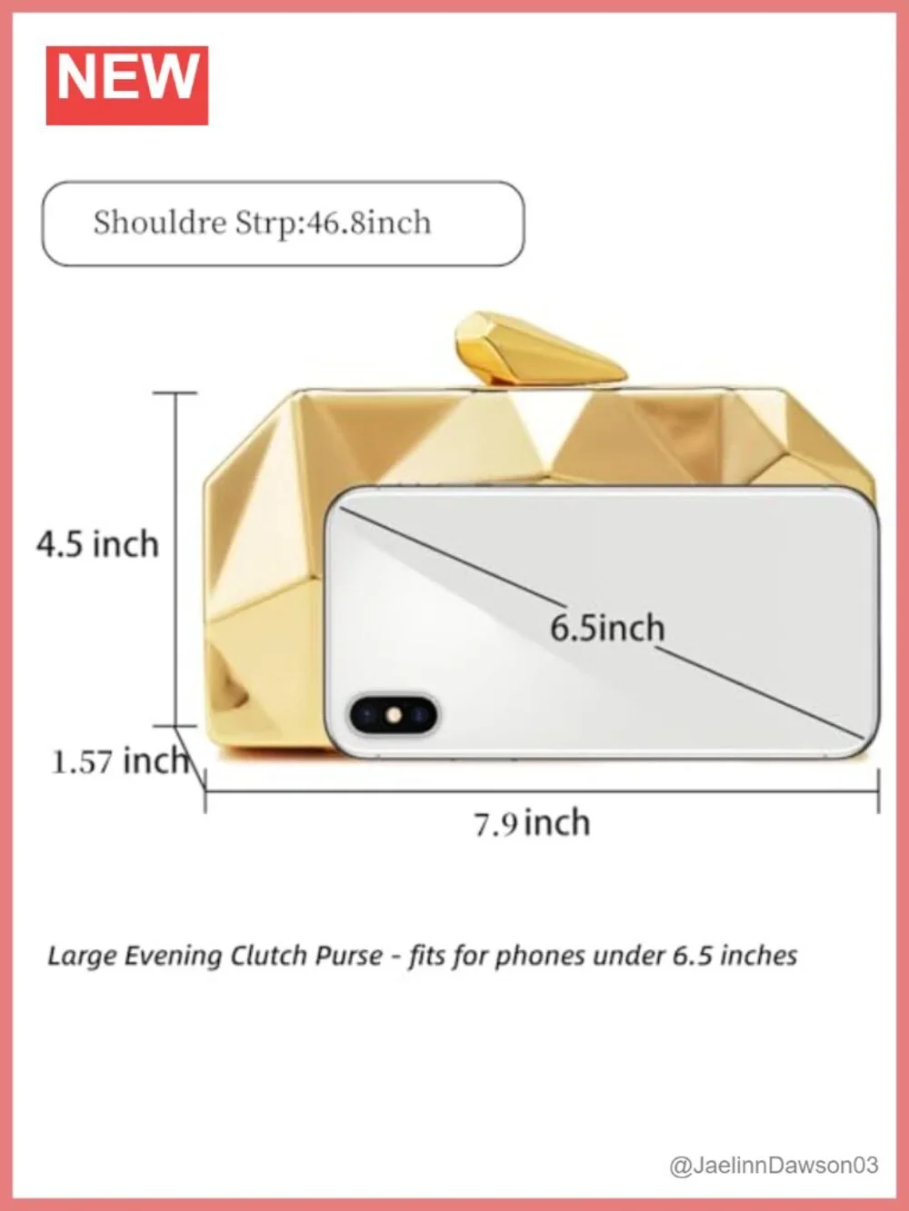Geometric Evening Clutch, Metallic Gold Bags for Wedding, Party & Formal